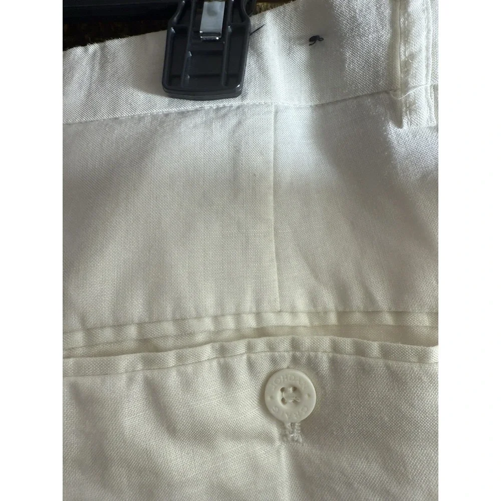 Jordan Craig Pants Mens 36x34 White/beige Linen Dress Pleated Lightweight Breath